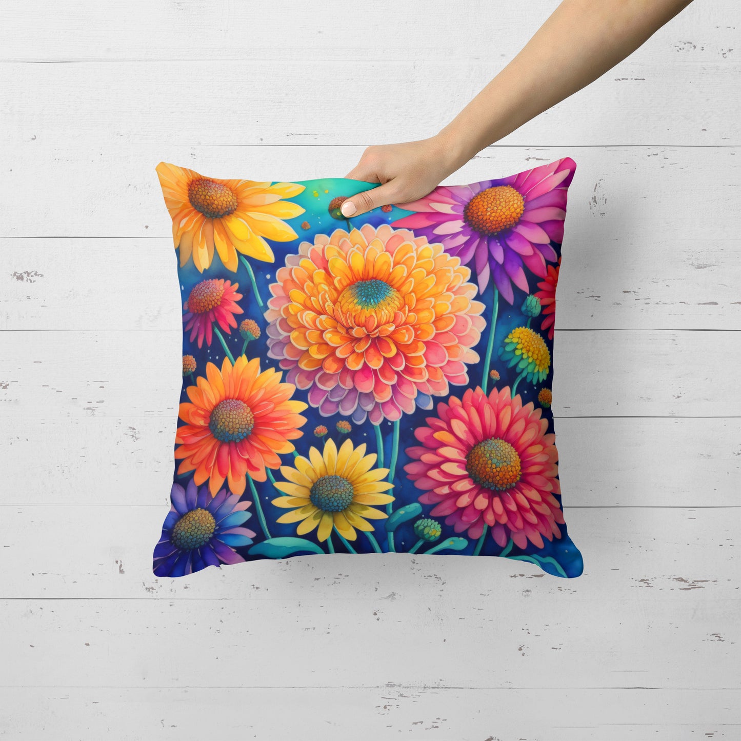 Colorful Chrysanthemums Throw Pillow