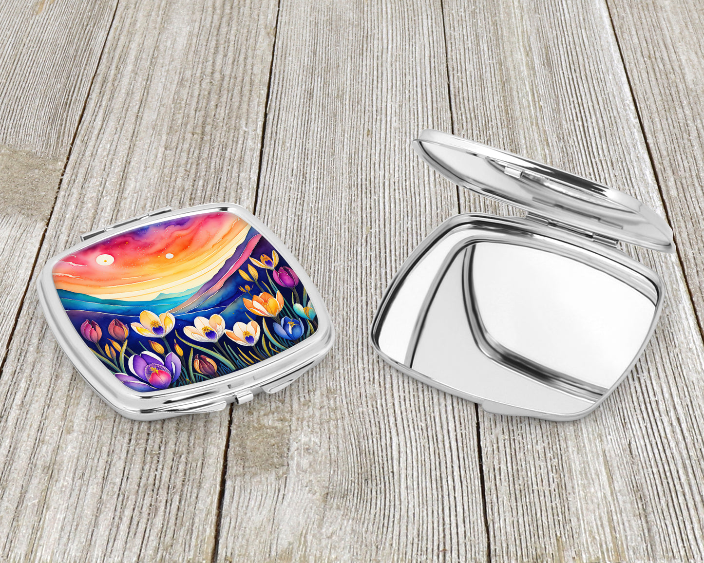 Colorful Crocus Compact Mirror