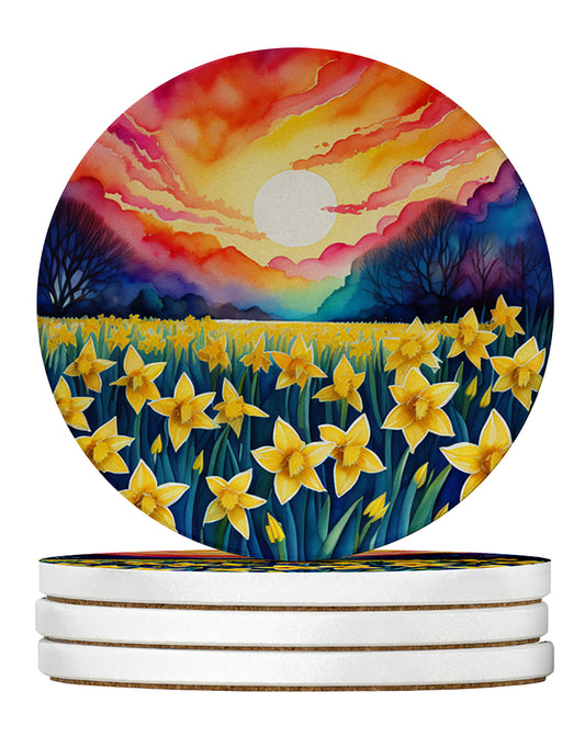 Buy this Colorful Daffodils Large Sandstone Coasters Pack of 4