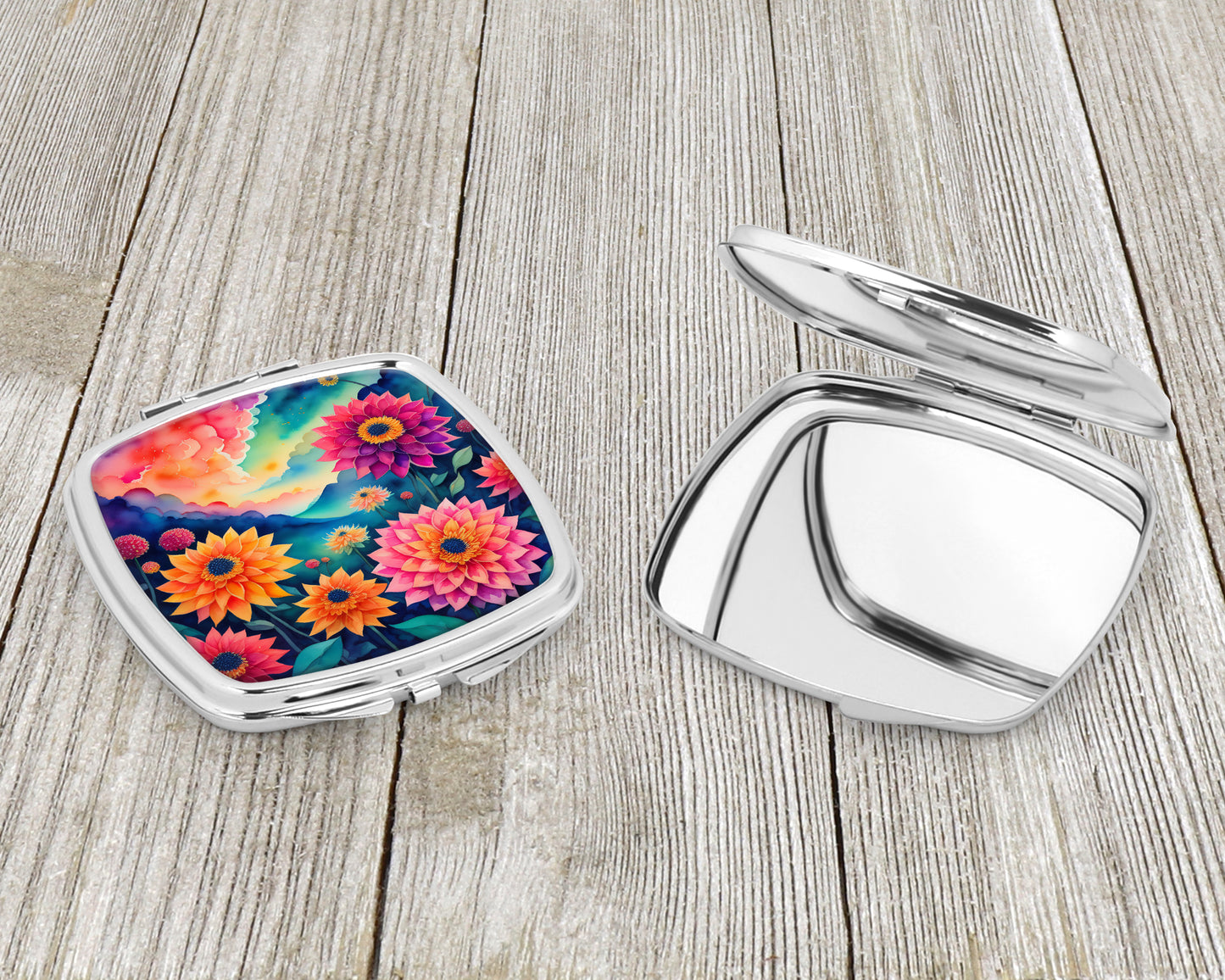 Colorful Dahlias Compact Mirror