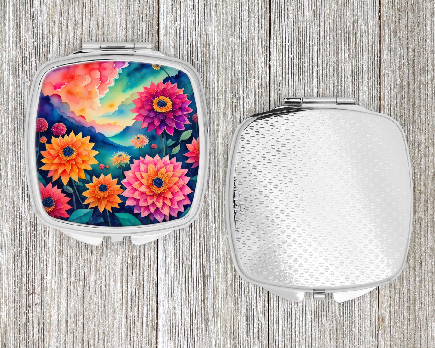 Colorful Dahlias Compact Mirror
