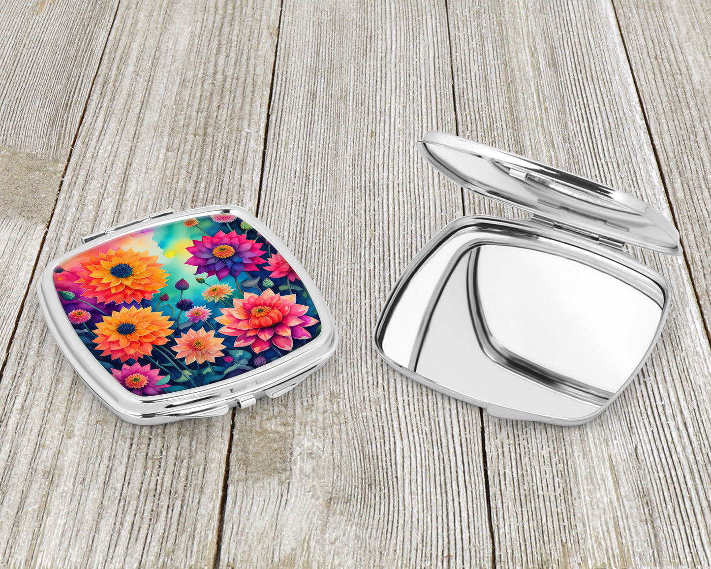 Colorful Dahlias Compact Mirror