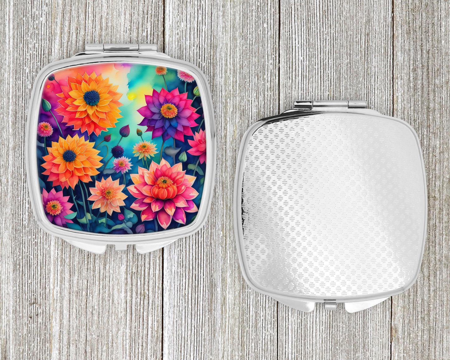 Colorful Dahlias Compact Mirror