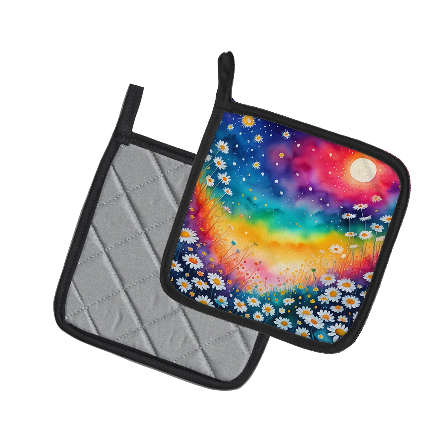 Colorful Daisies Pair of Pot Holders