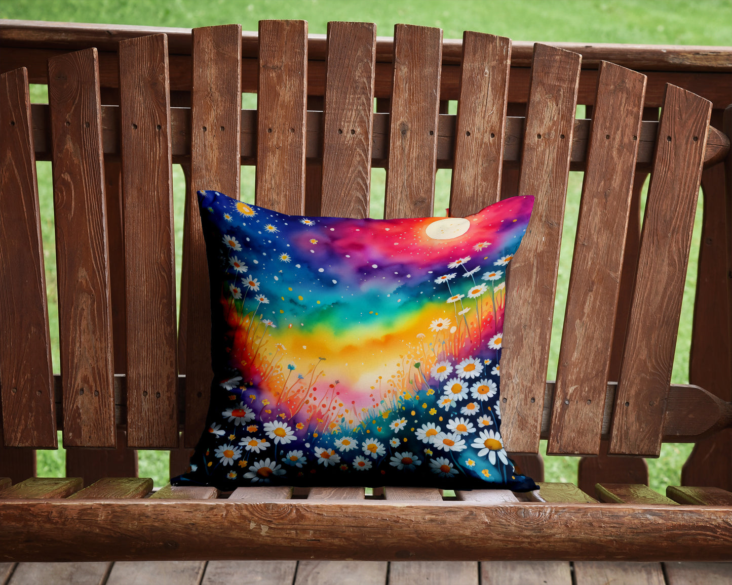 Colorful Daisies Throw Pillow