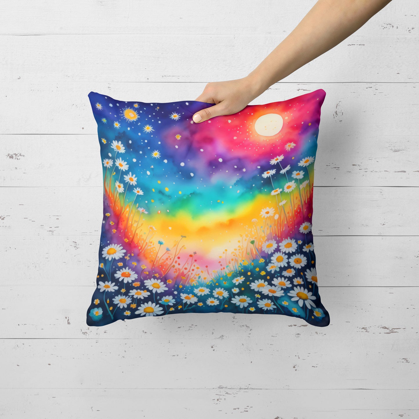 Colorful Daisies Throw Pillow