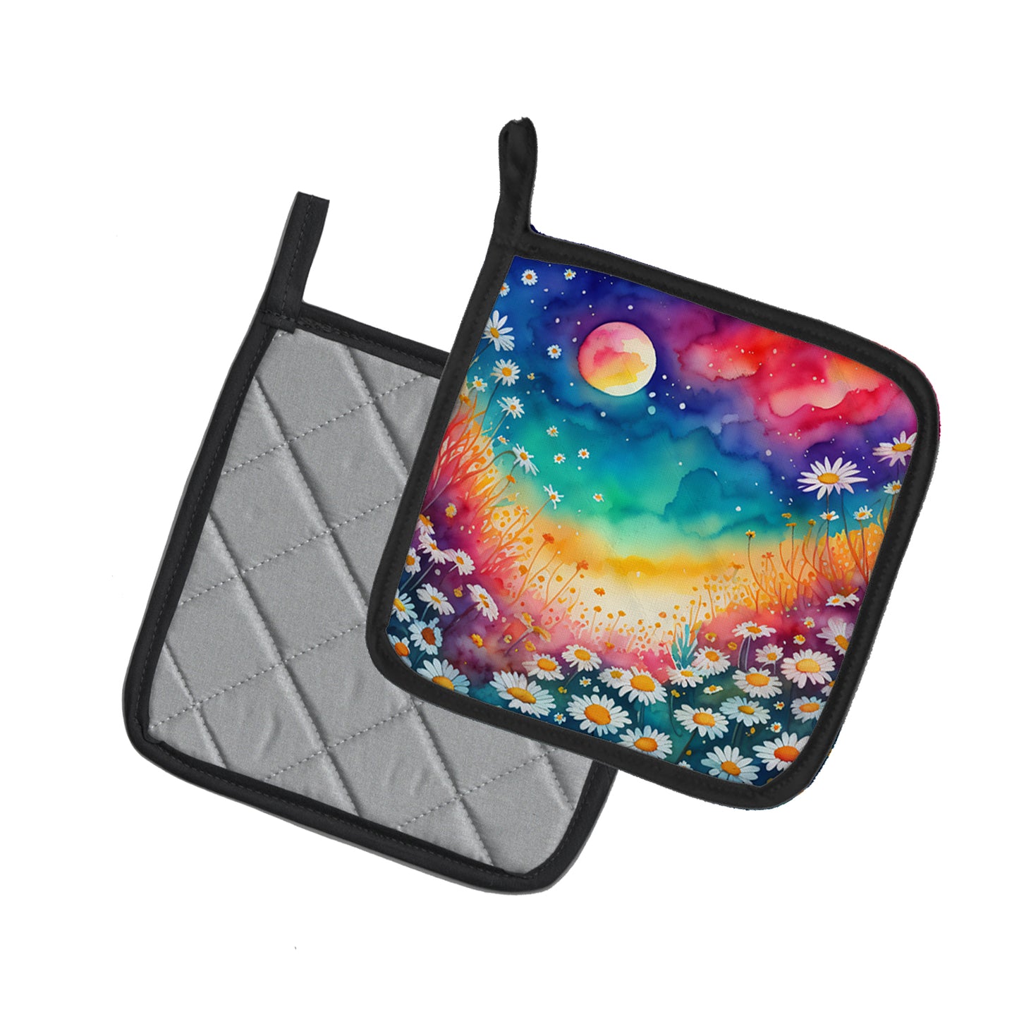 Colorful Daisies Pair of Pot Holders