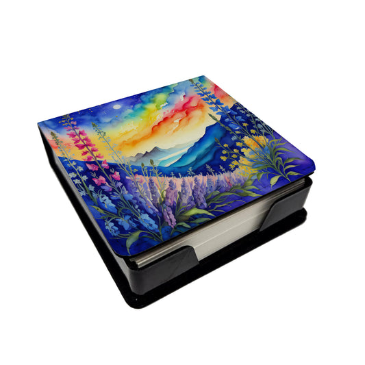 Buy this Colorful Delphinium PU Leather Note Paper Holder