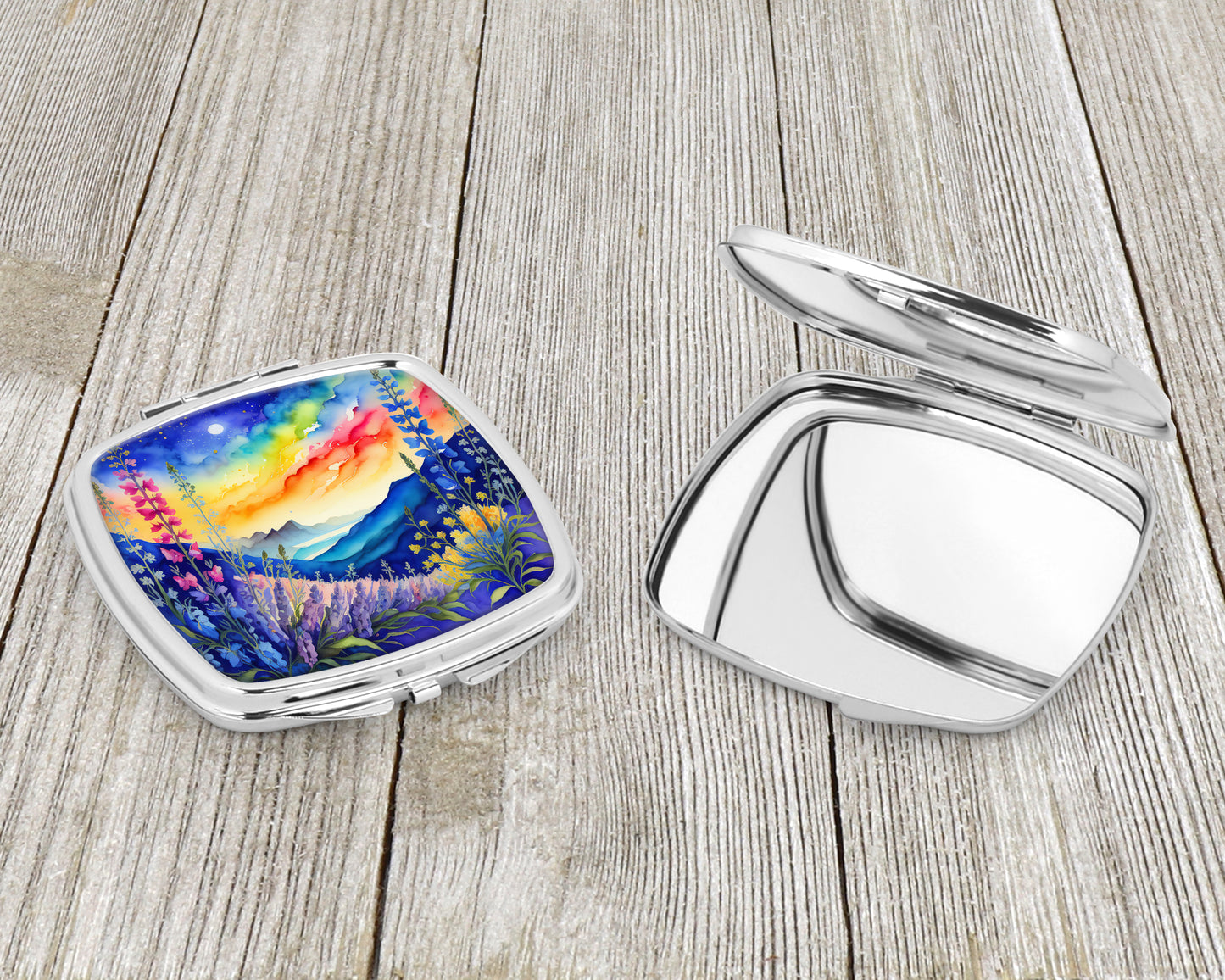 Colorful Delphinium Compact Mirror