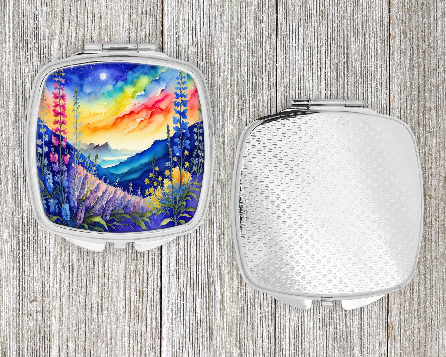 Colorful Delphinium Compact Mirror