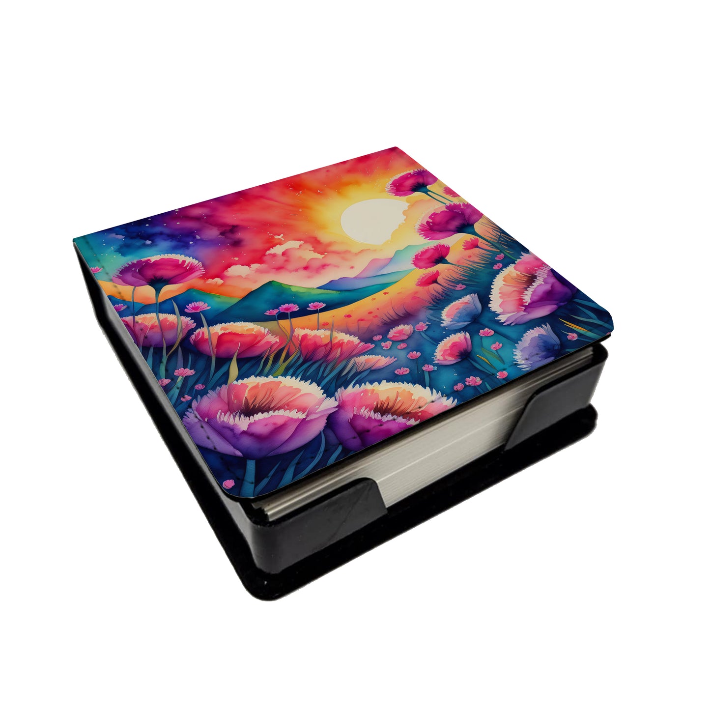 Buy this Colorful Dianthus PU Leather Note Paper Holder