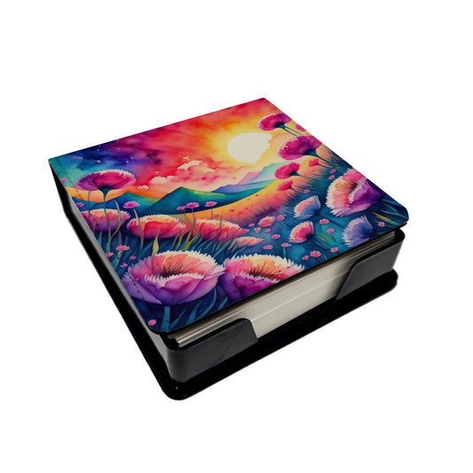 Buy this Colorful Dianthus PU Leather Note Paper Holder