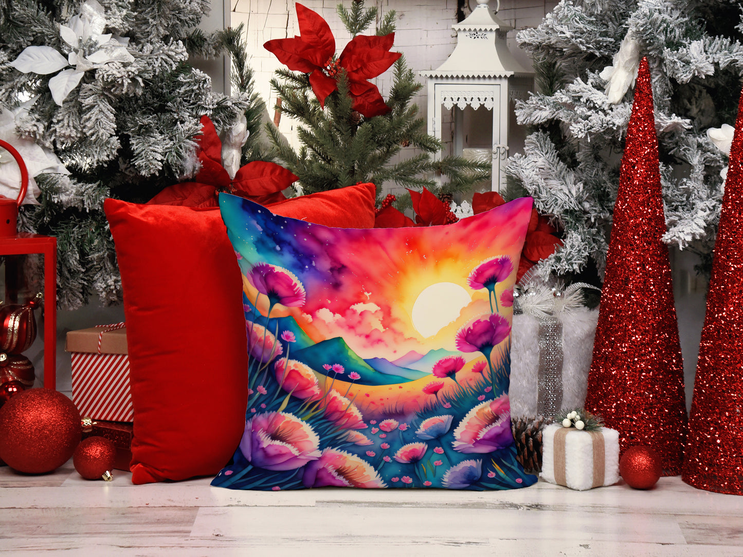 Colorful Dianthus Throw Pillow