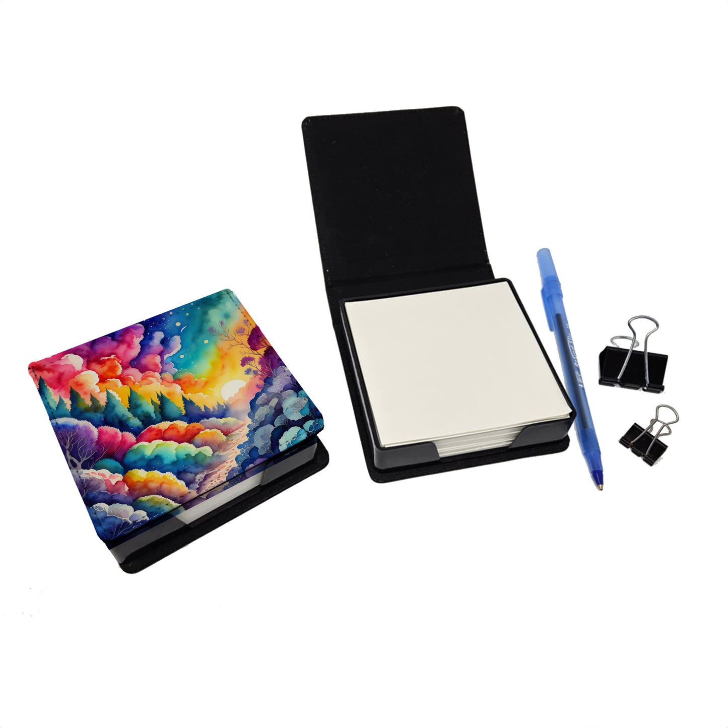 Colorful Dusty Miller PU Leather Note Paper Holder