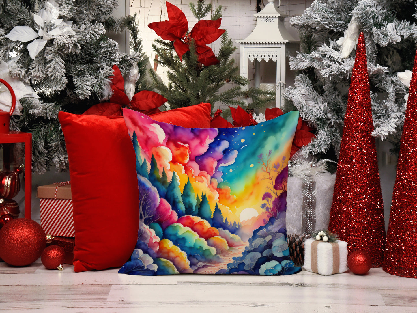 Colorful Dusty Miller Throw Pillow