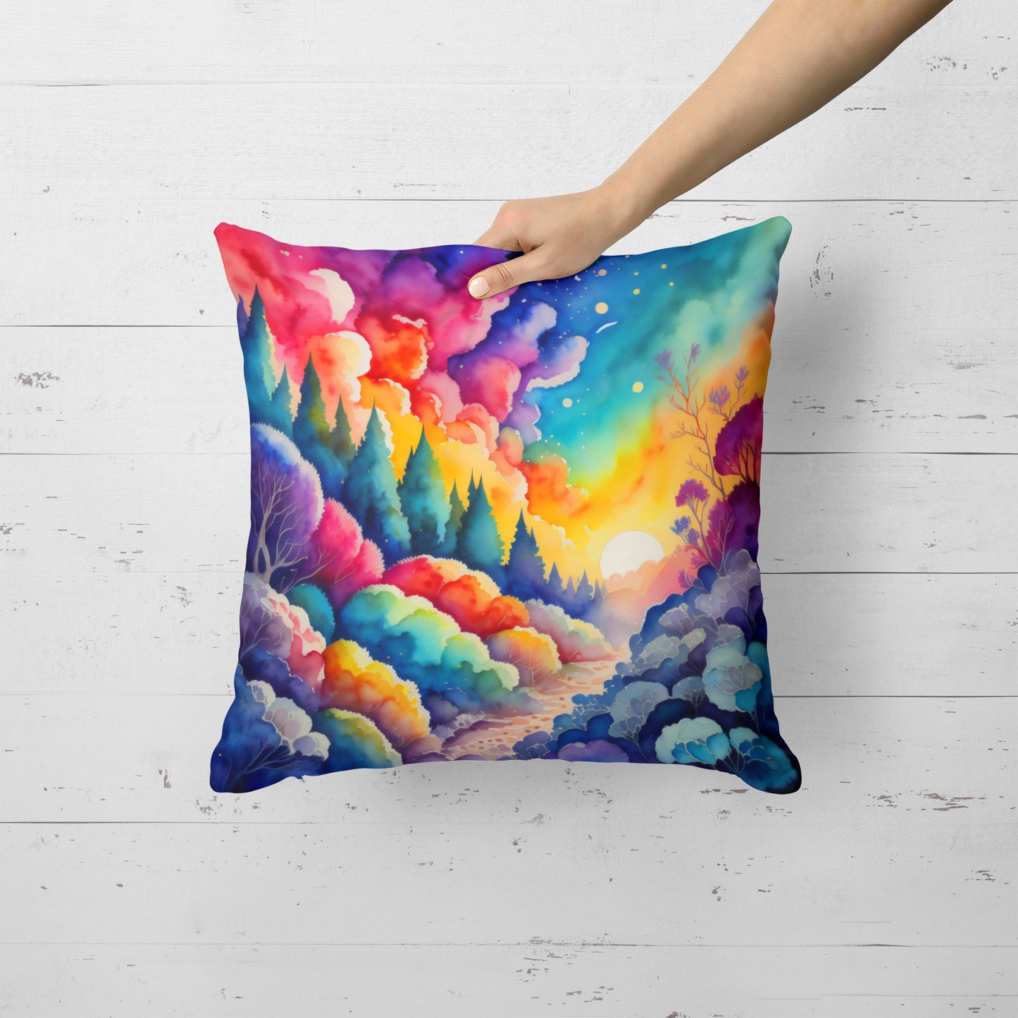 Colorful Dusty Miller Throw Pillow