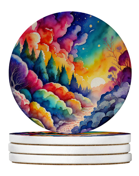 Buy this Colorful Dusty Miller Large Sandstone Coasters Pack of 4