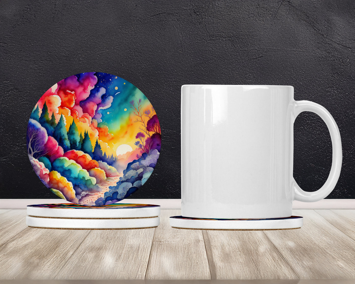 Colorful Dusty Miller Large Sandstone Coasters Pack of 4