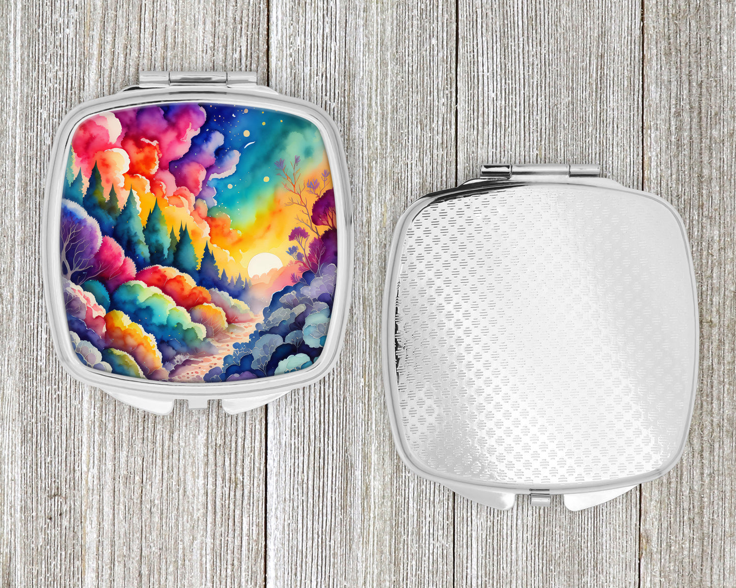 Colorful Dusty Miller Compact Mirror