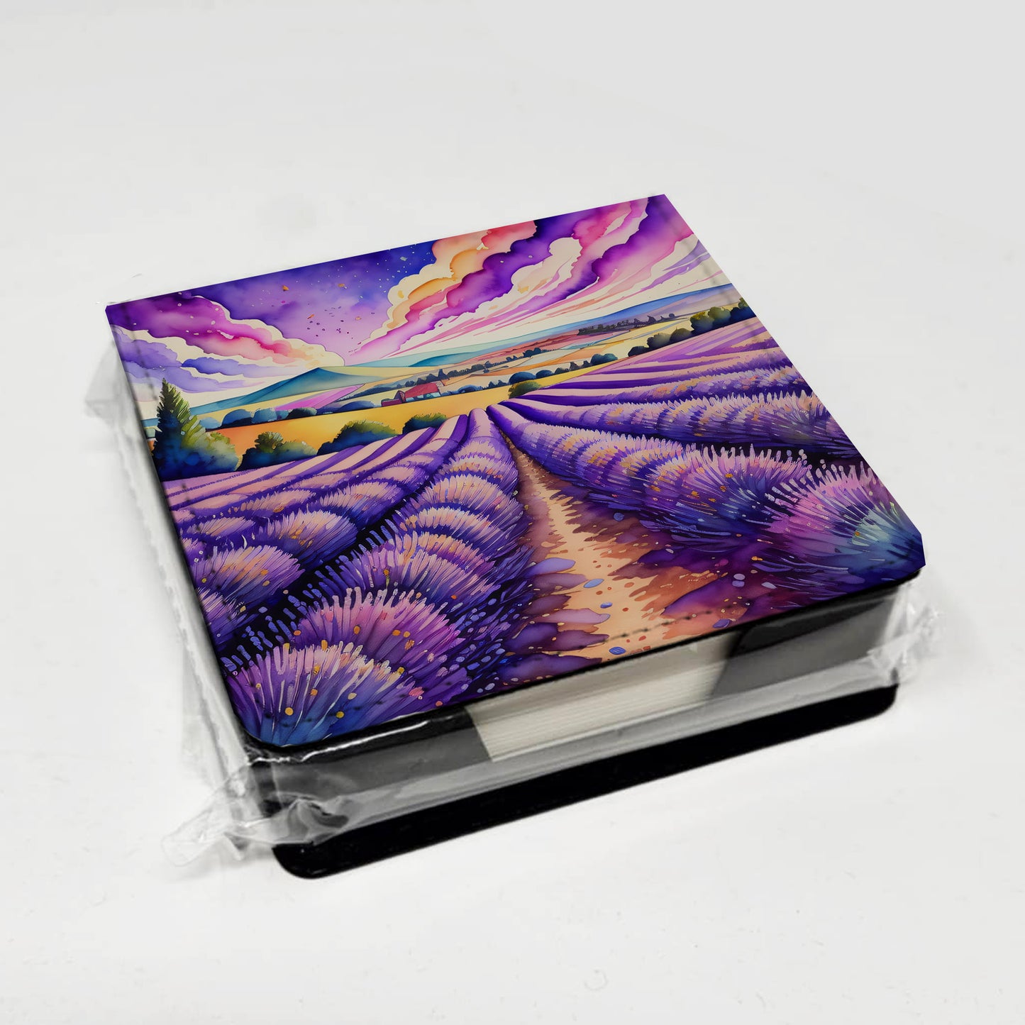 Colorful English Lavender PU Leather Note Paper Holder