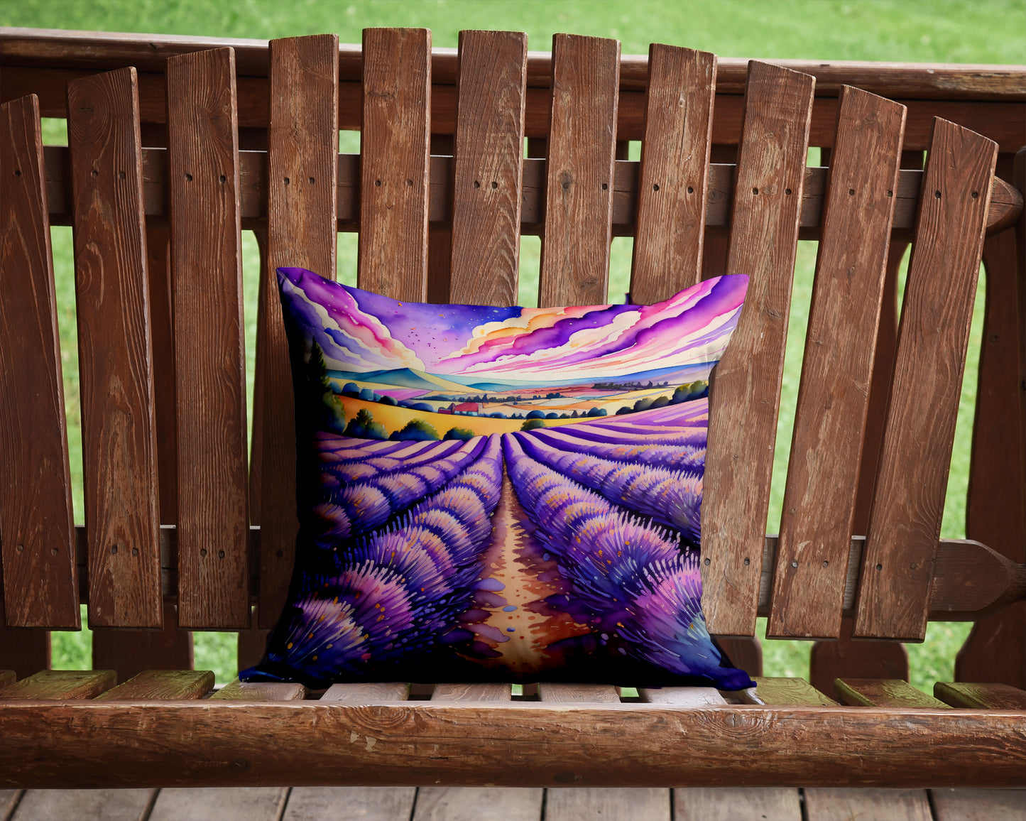 Colorful English Lavender Throw Pillow