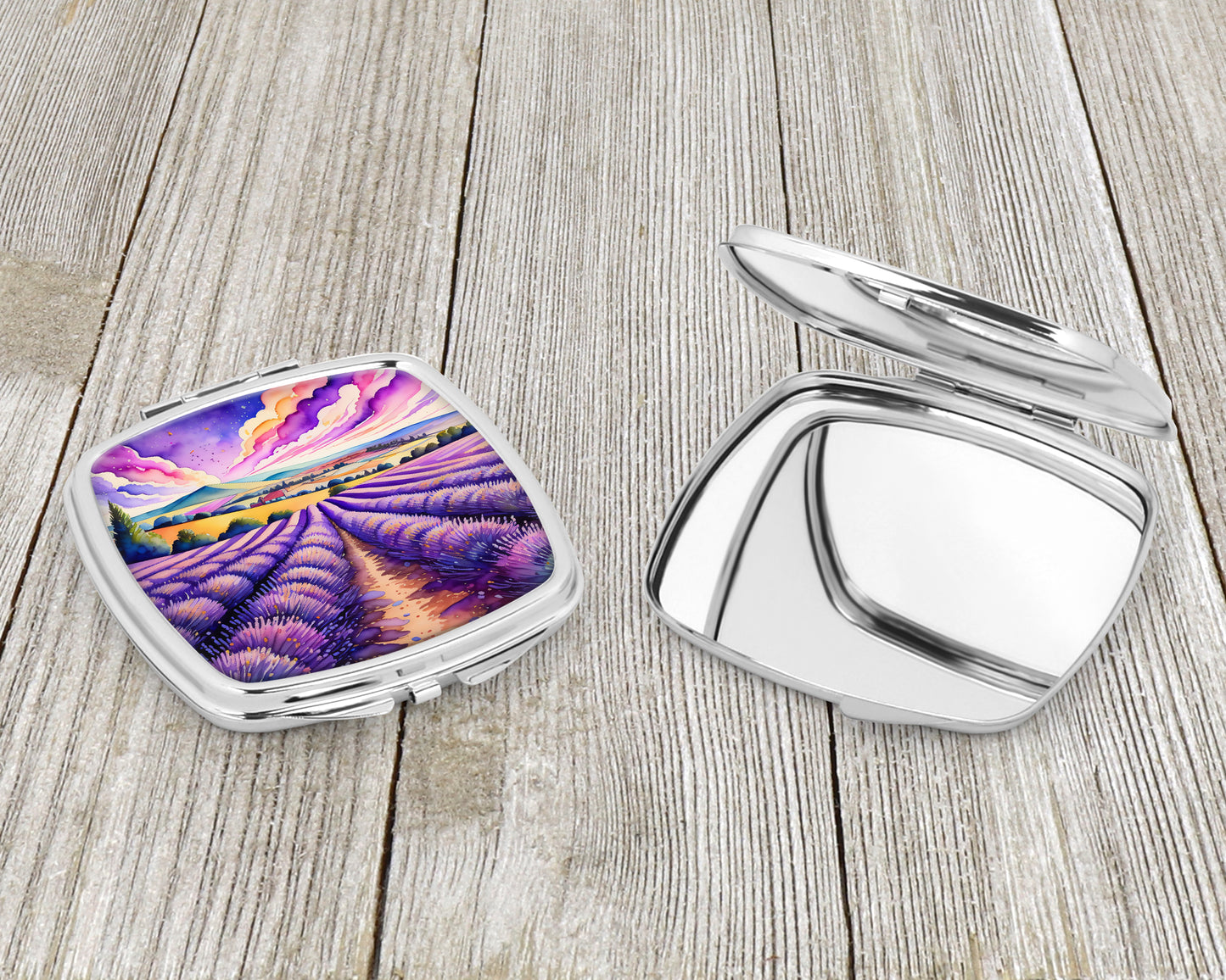 Colorful English Lavender Compact Mirror
