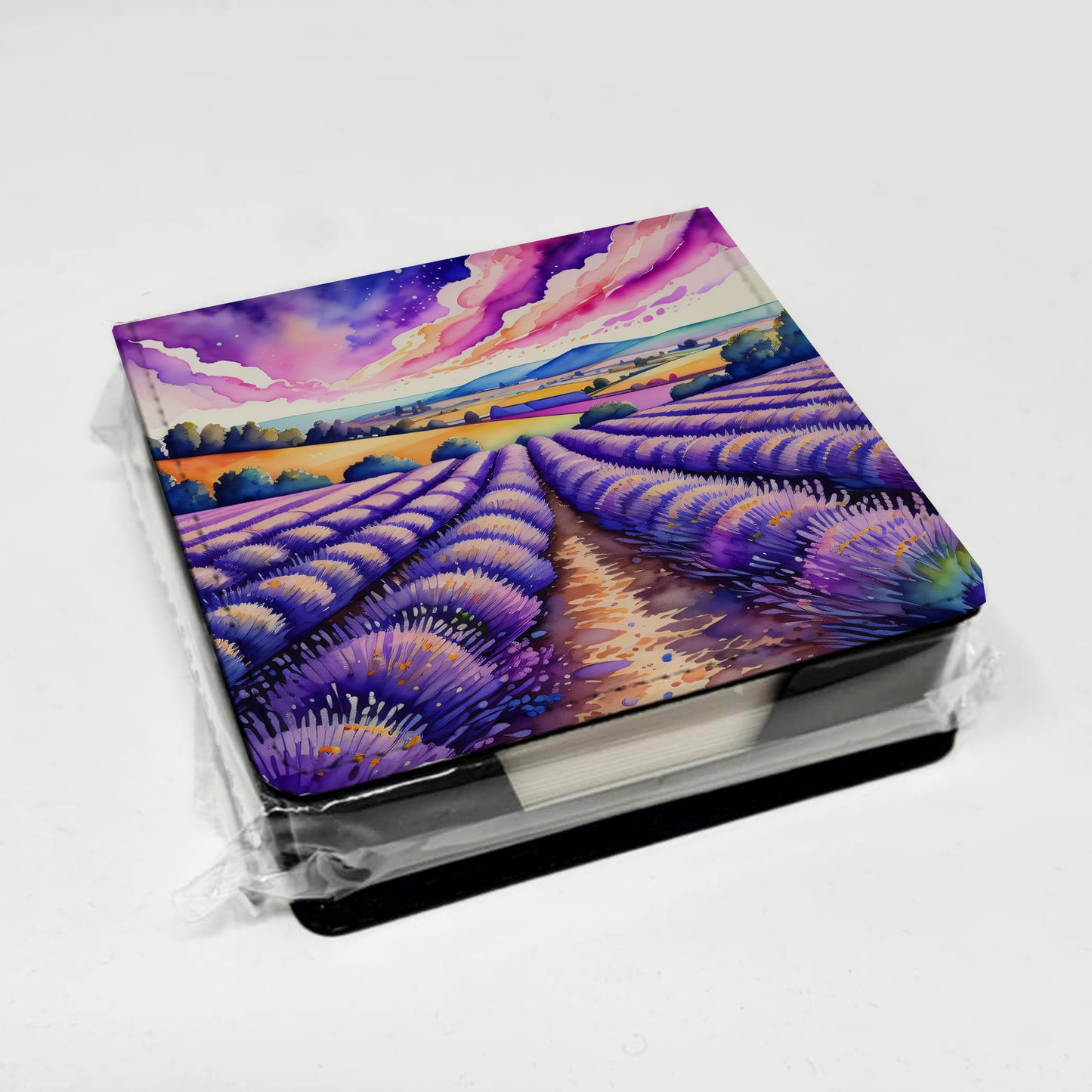 Colorful English Lavender PU Leather Note Paper Holder