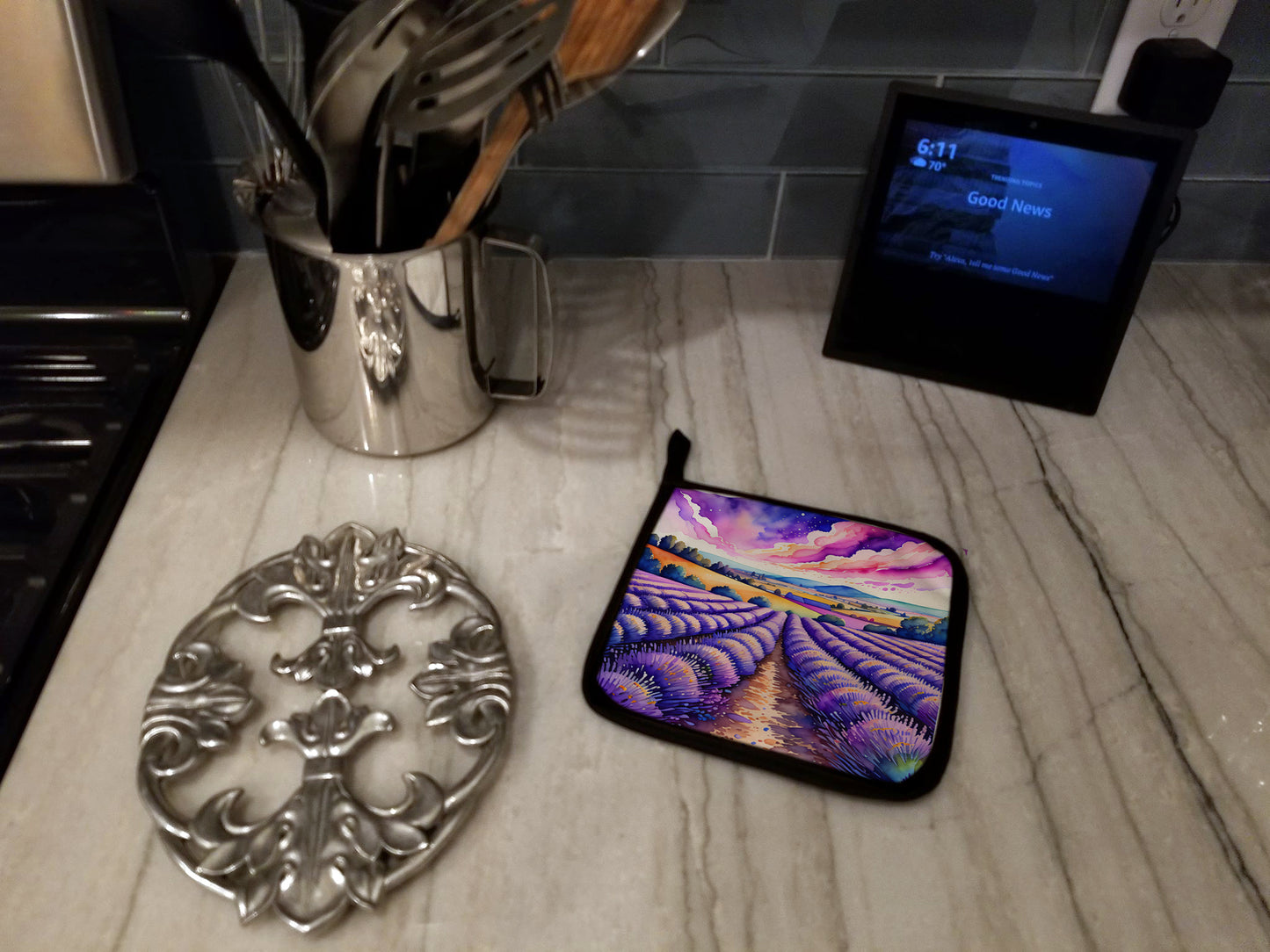 Colorful English Lavender Pair of Pot Holders