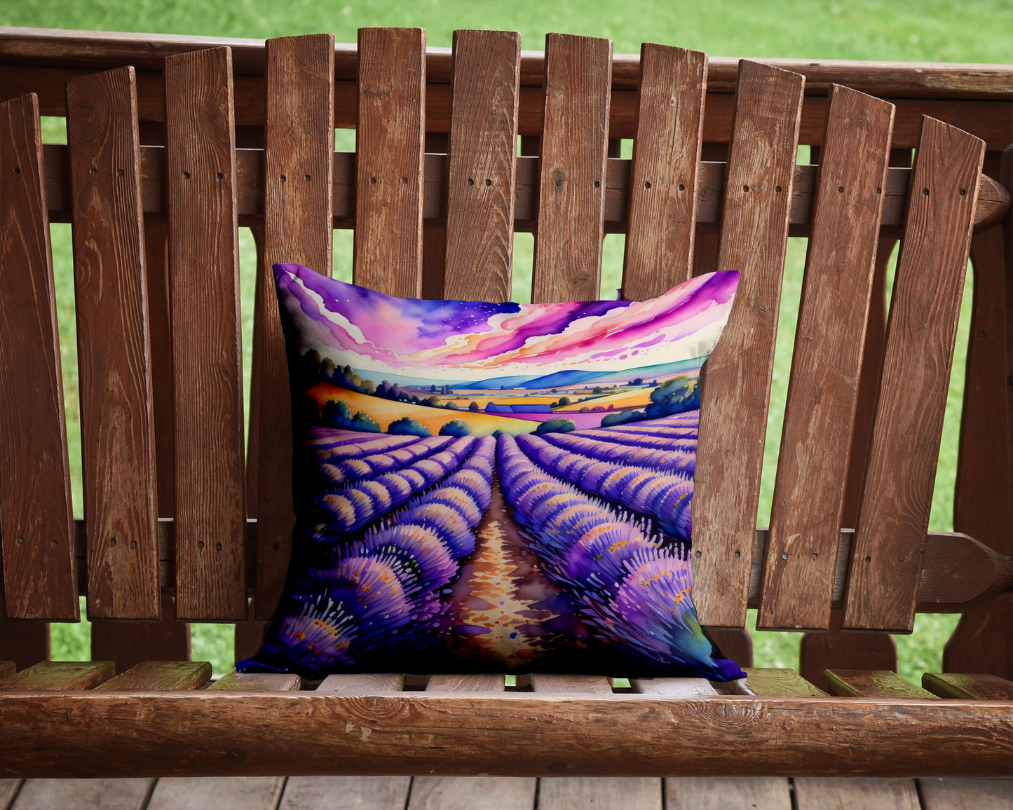 Colorful English Lavender Throw Pillow