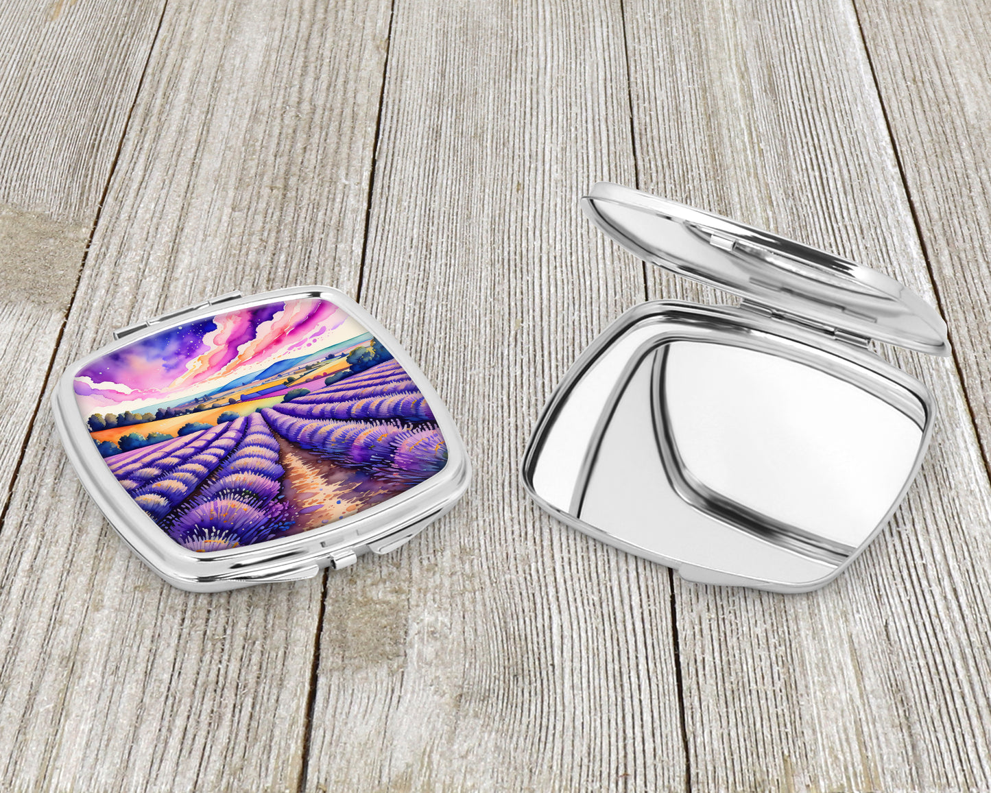 Colorful English Lavender Compact Mirror
