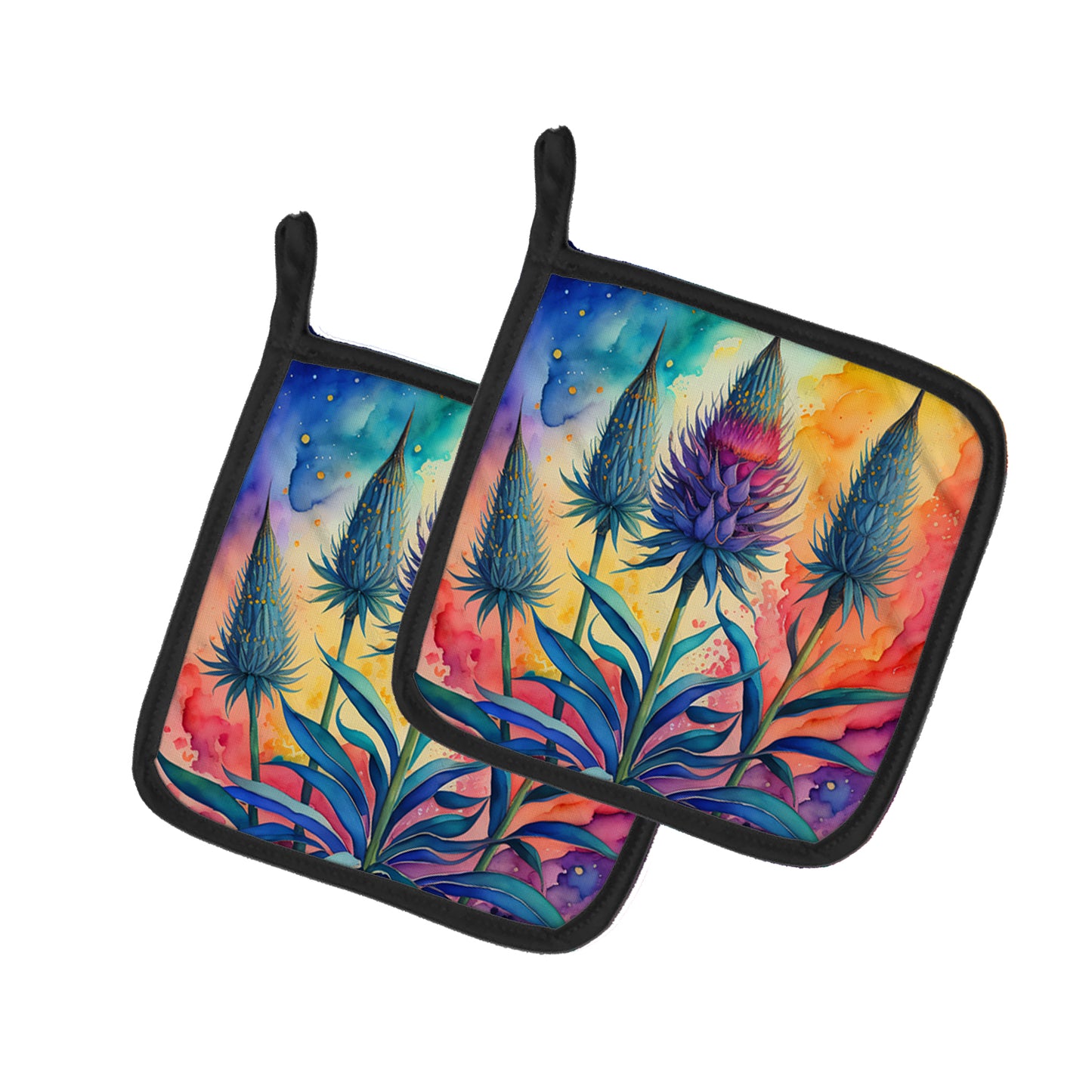 Buy this Colorful Eryngium Pair of Pot Holders