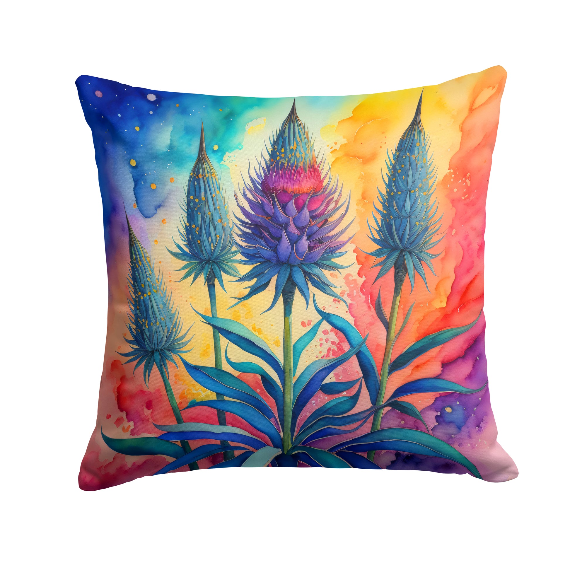 Buy this Colorful Eryngium Throw Pillow