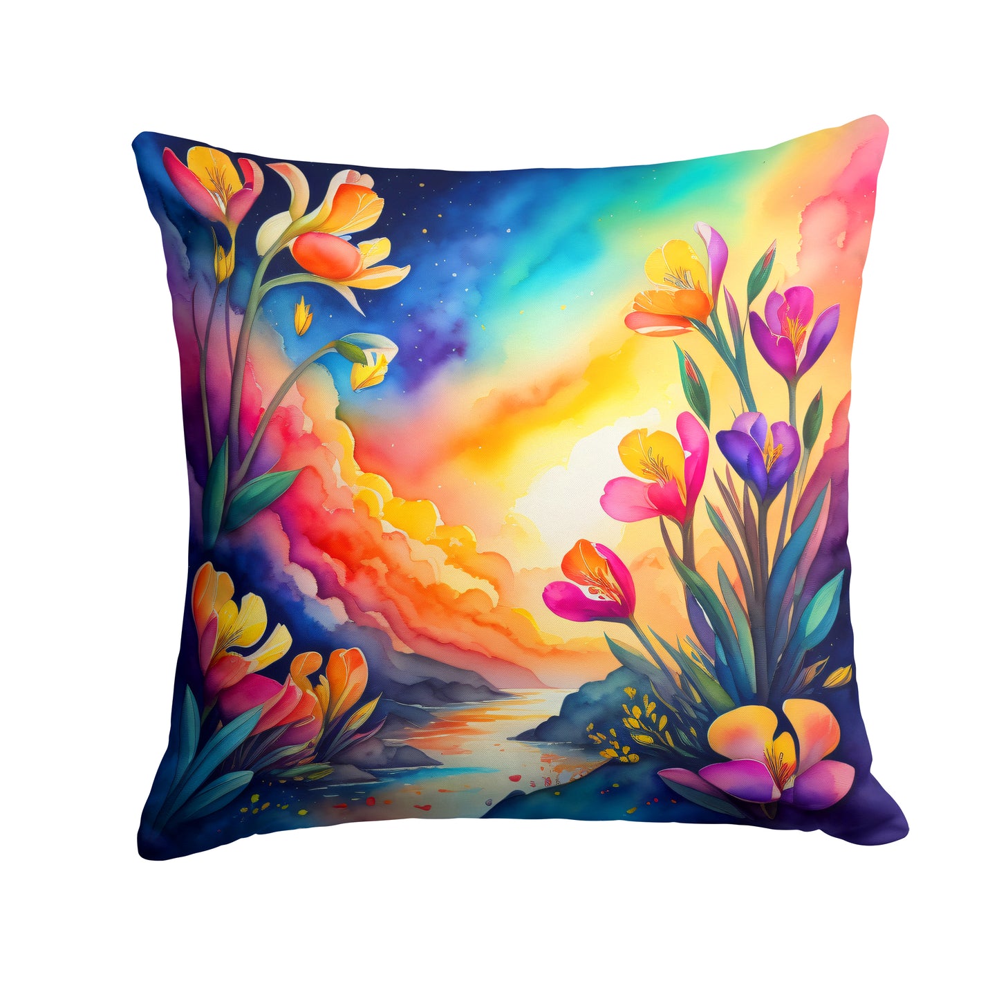 Buy this Colorful Freesia Throw Pillow