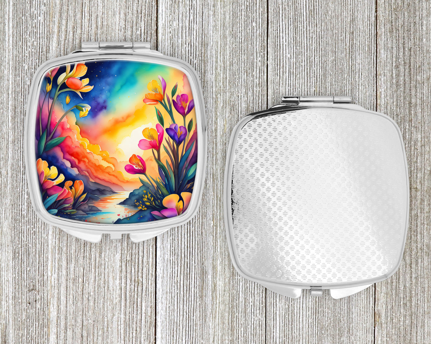 Colorful Freesia Compact Mirror
