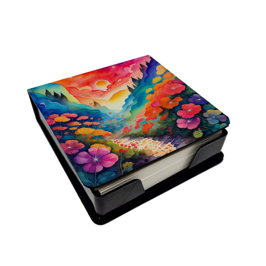 Buy this Colorful Geraniums PU Leather Note Paper Holder
