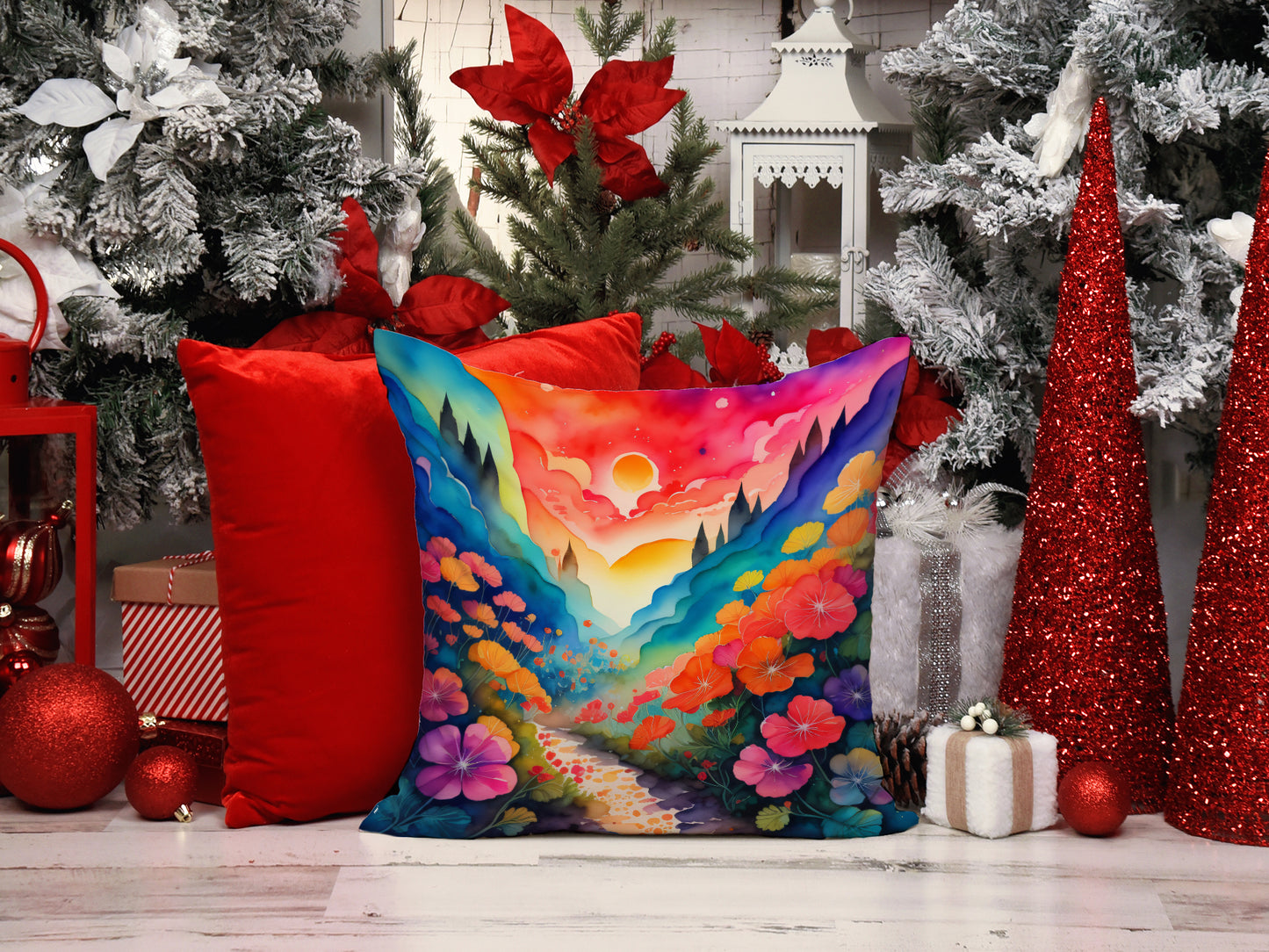 Colorful Geraniums Throw Pillow