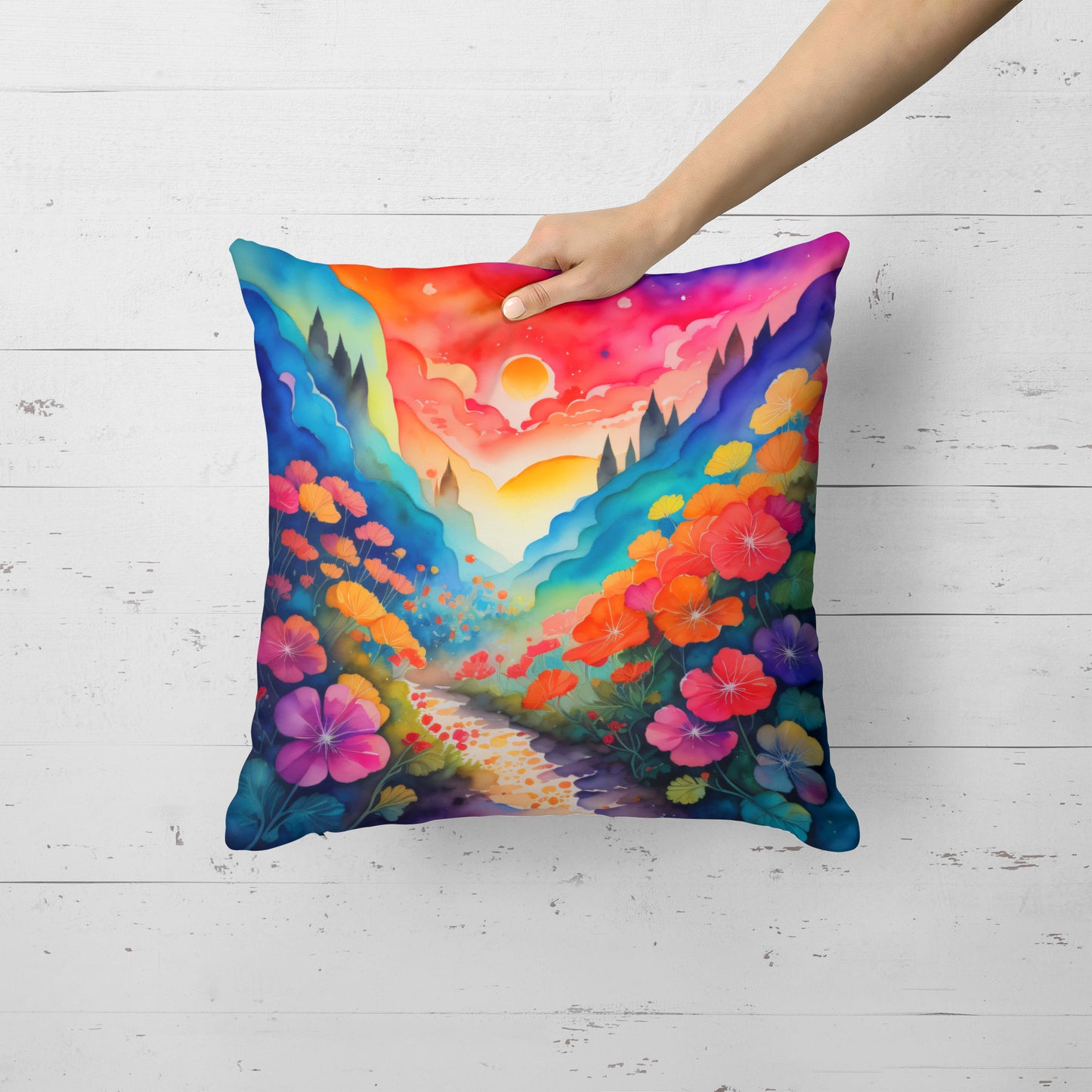 Colorful Geraniums Throw Pillow