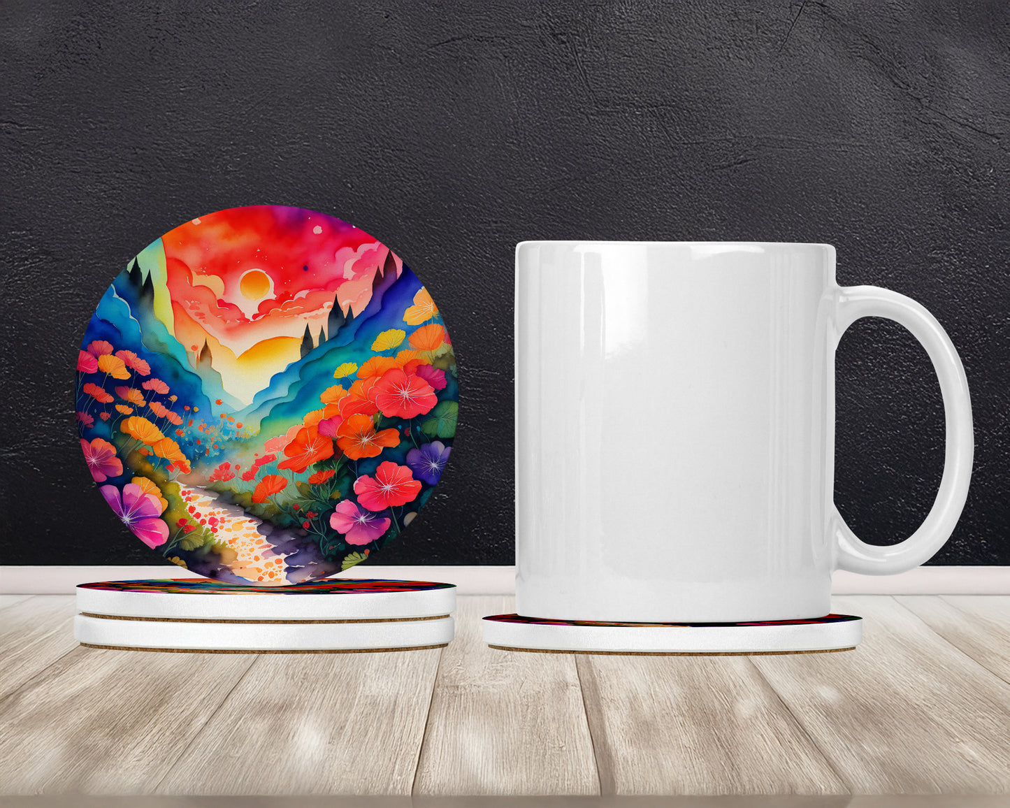 Colorful Geraniums Large Sandstone Coasters Pack of 4