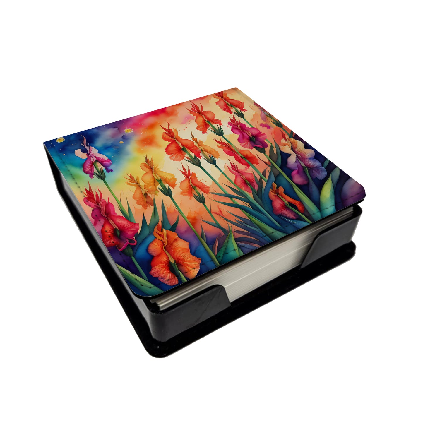 Buy this Colorful Gladiolus PU Leather Note Paper Holder