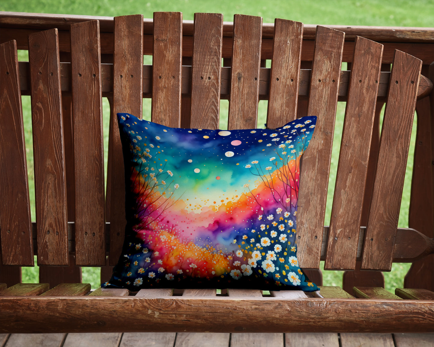 Colorful Gypsophila Throw Pillow