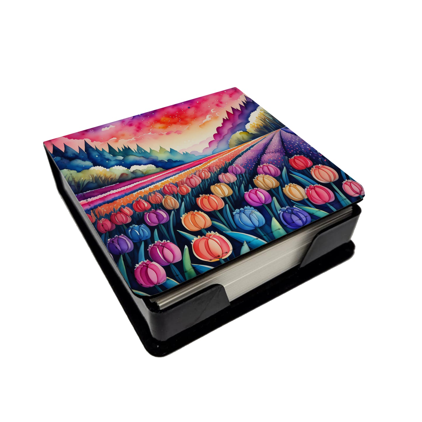 Buy this Colorful Hyacinths PU Leather Note Paper Holder