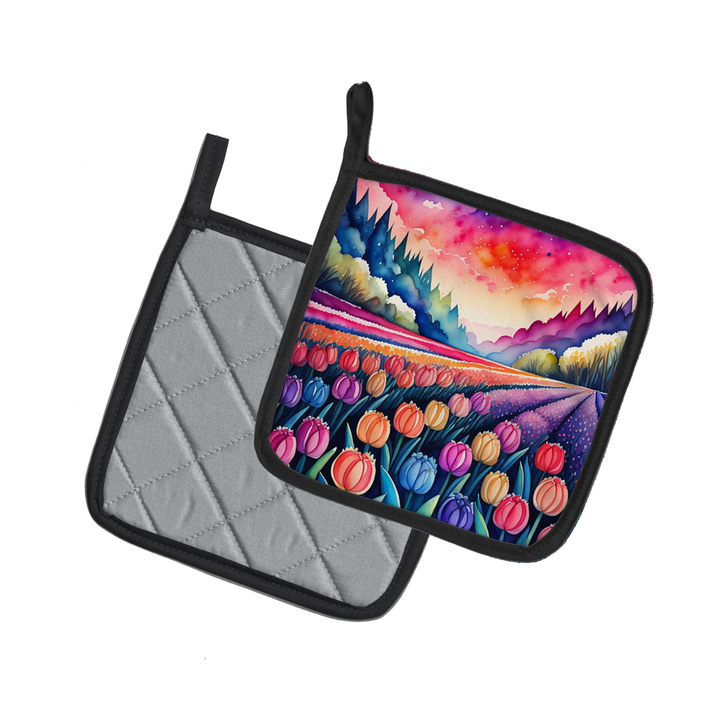 Colorful Hyacinths Pair of Pot Holders