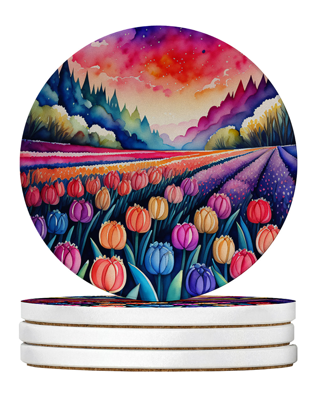 Buy this Colorful Hyacinths Large Sandstone Coasters Pack of 4