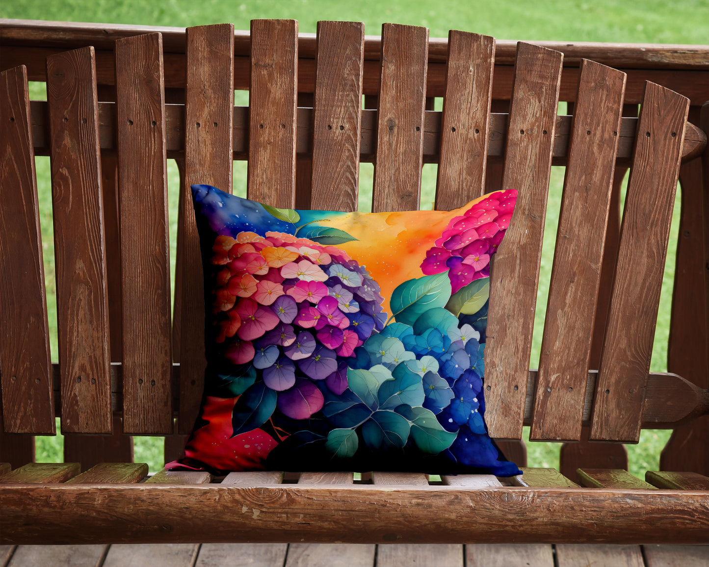 Colorful Hydrangeas Throw Pillow