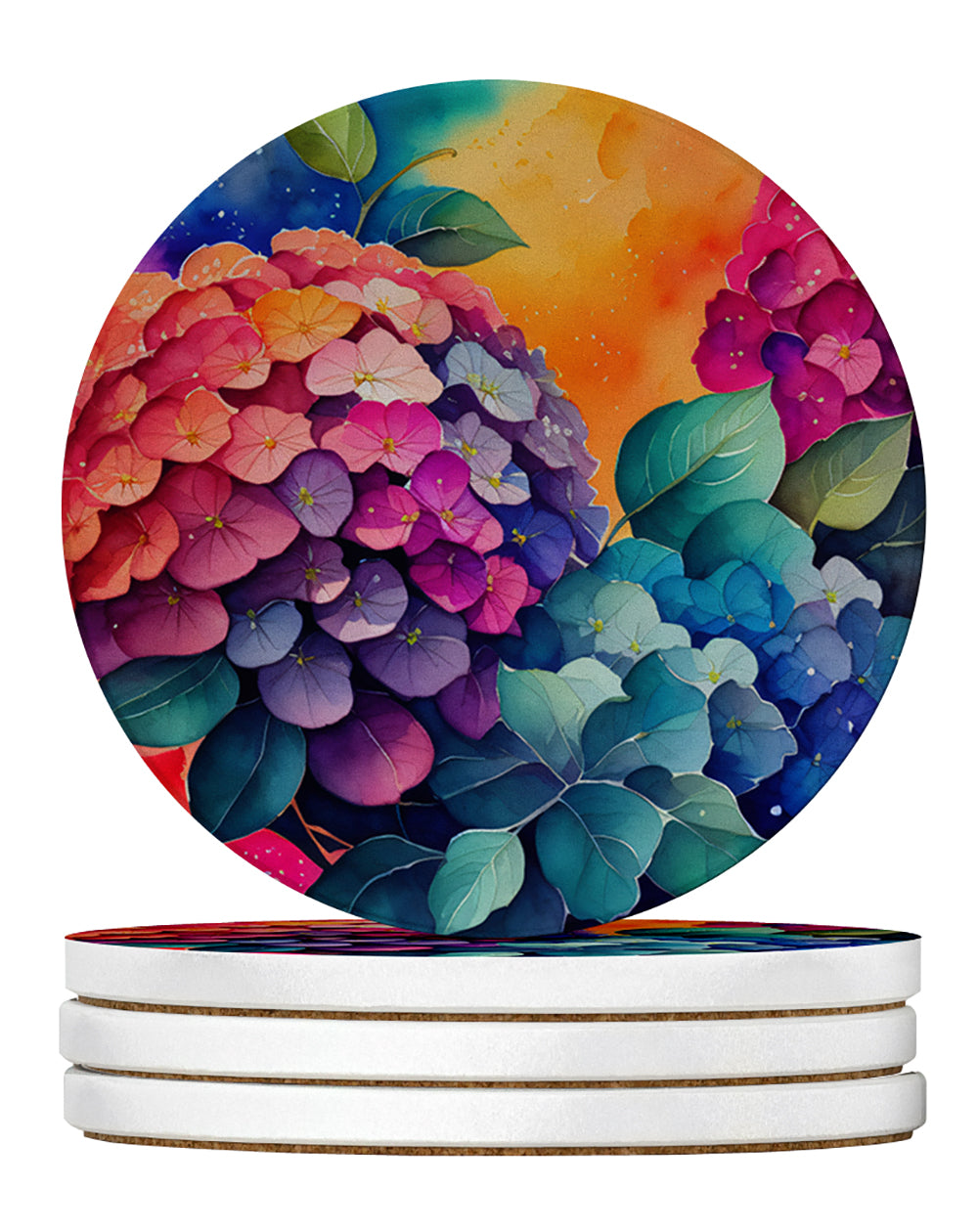 Buy this Colorful Hydrangeas Large Sandstone Coasters Pack of 4