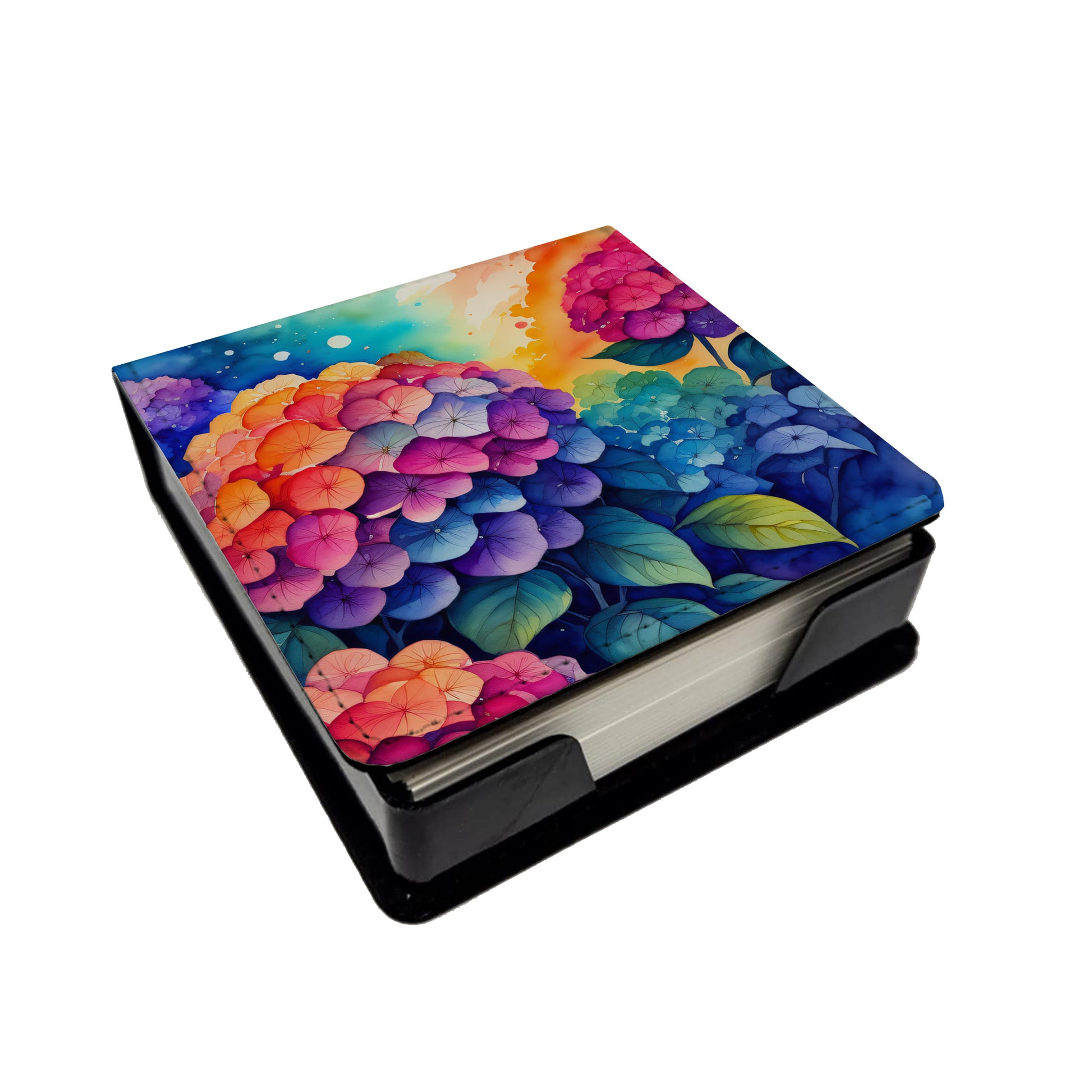 Buy this Colorful Hydrangeas PU Leather Note Paper Holder