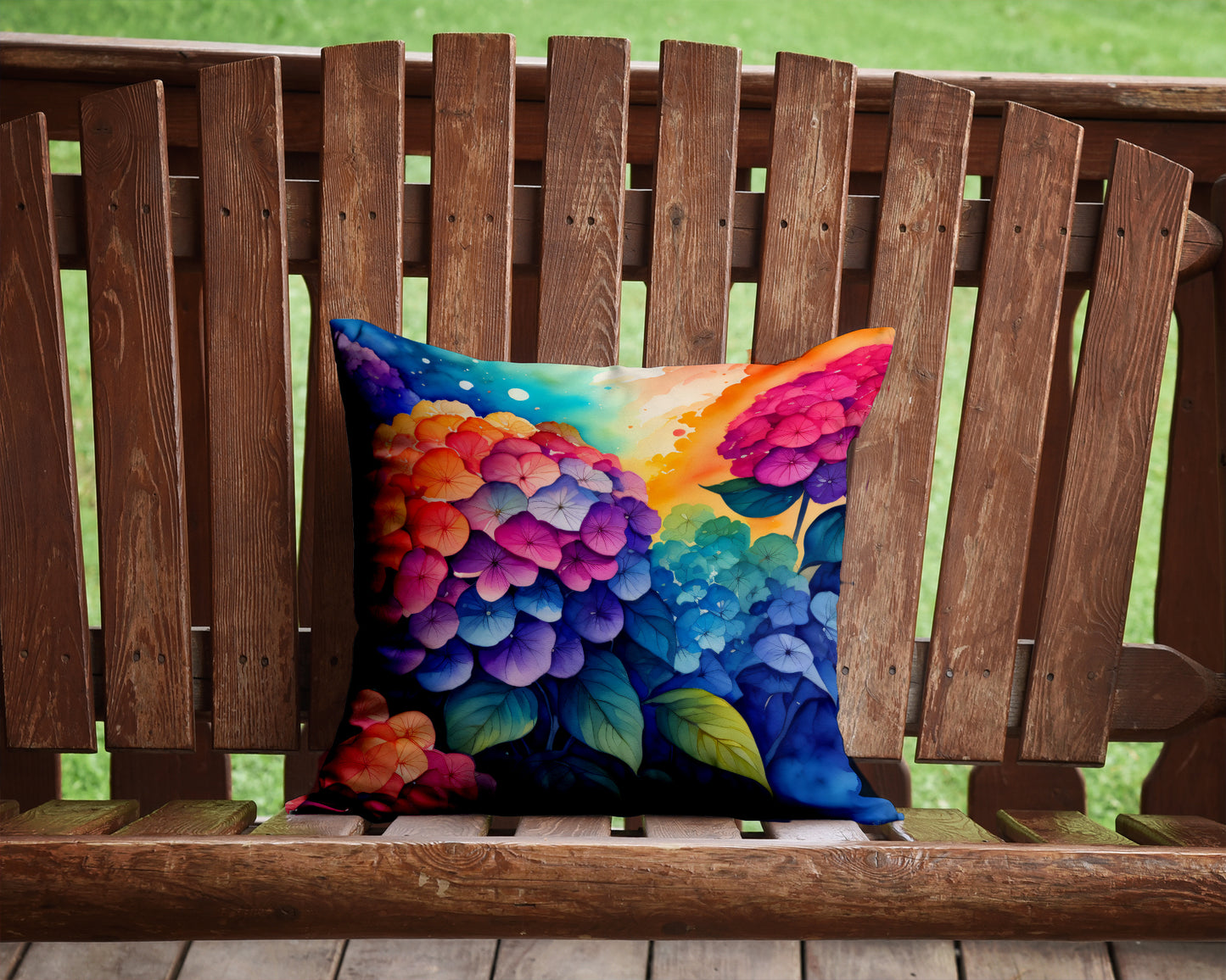 Colorful Hydrangeas Throw Pillow