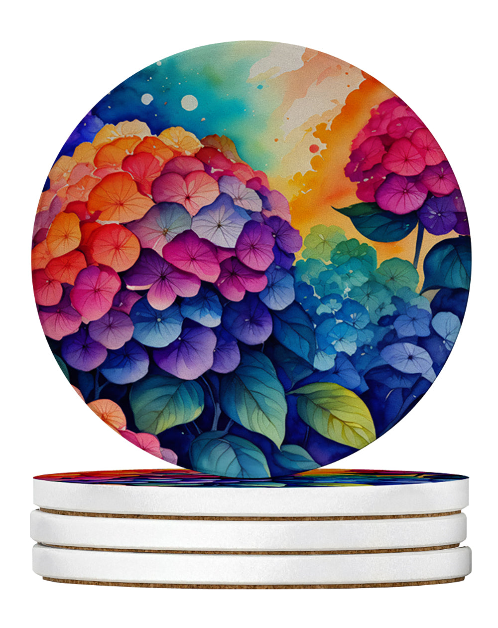 Buy this Colorful Hydrangeas Large Sandstone Coasters Pack of 4