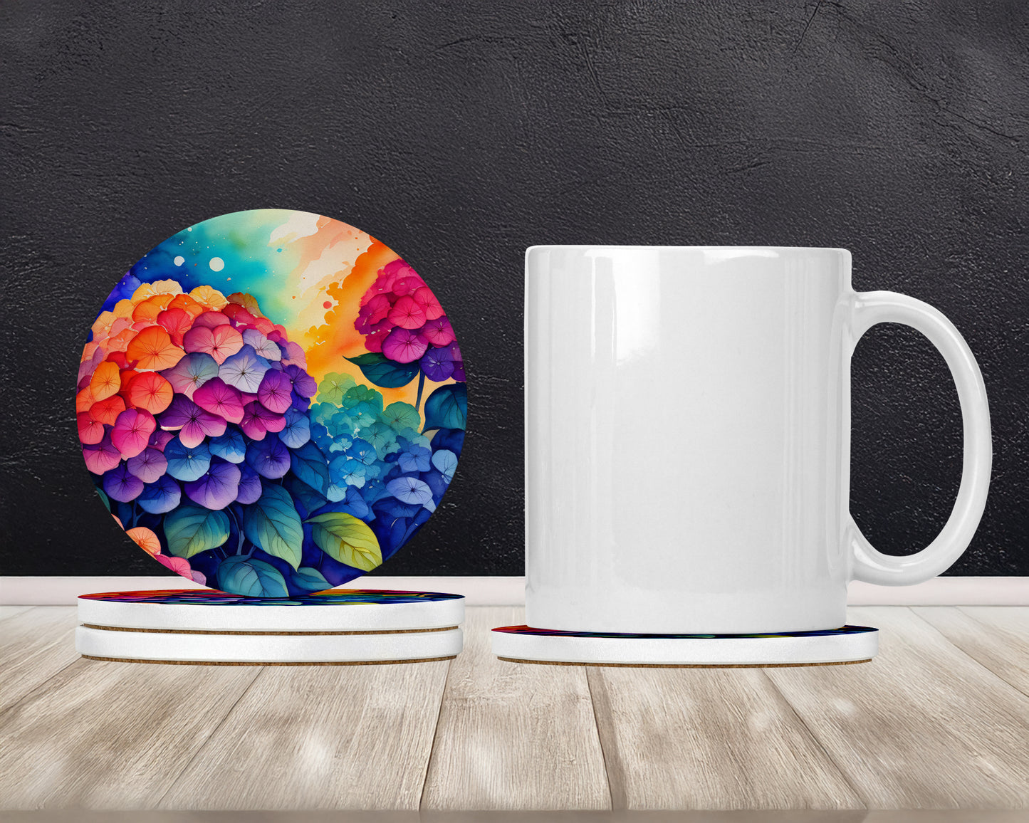 Colorful Hydrangeas Large Sandstone Coasters Pack of 4