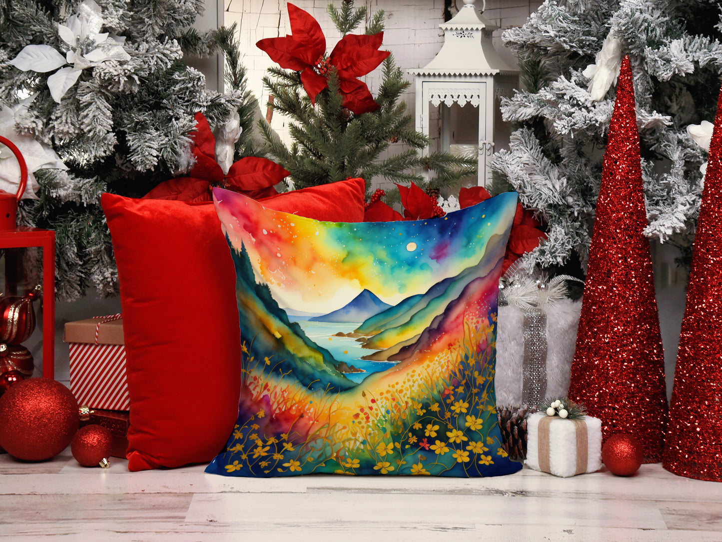 Colorful Hypericum or St. John�s Wort Throw Pillow